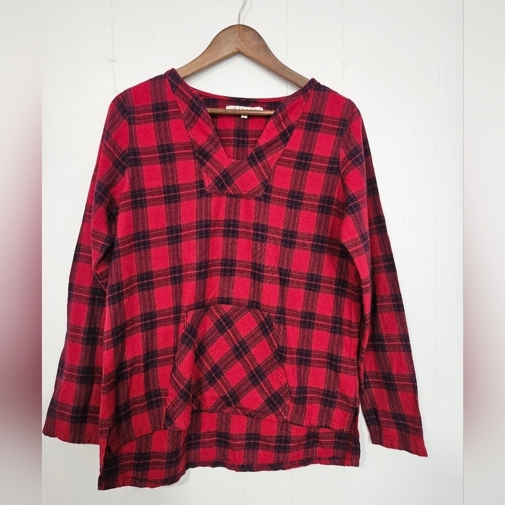 Xirena Red and Black Plaid Longsleeve